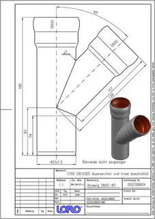 LORO-X ABZWEIG 45 GRAD DN 50/50 – Bild 2