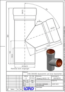 LORO-X ABZWEIG 70 GRAD DN 125/125 – Bild 2