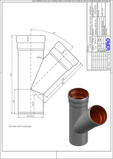 LORO-X ABZWEIG 45 GRAD DN 125/125 – Bild 2
