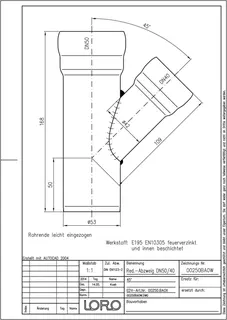 LORO-X RED-ABZWEIG 45 GRAD DN 50/40 – Bild 2