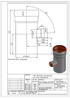LORO-X RED-ABZWEIG 87 GRAD DN 125/50 – Bild 2