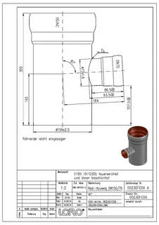 LORO-X RED-ABZWEIG 87 GRAD DN 150/70 – Bild 2
