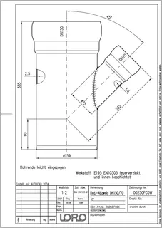 LORO-X RED-ABZWEIG 45 GRAD DN 150/70 – Bild 2