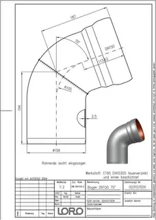 LORO-X BOGEN 70 GRAD DN 150 – Bild 2