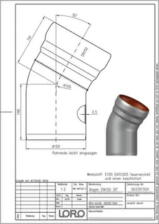 LORO-X BOGEN 30 GRAD DN 150 – Bild 2