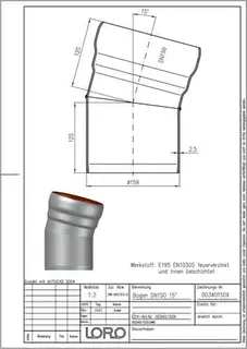 LORO-X BOGEN 15 GRAD DN 150 – Bild 2