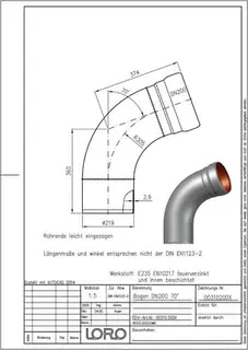 LORO-X BOGEN 70 GRAD DN 200 – Bild 2