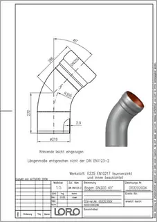 LORO-X BOGEN 45 GRAD DN 200 – Bild 2