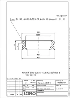 LORO-X DICHTELEMENT/MS-SIFON 38 MM DN 40 – Bild 2