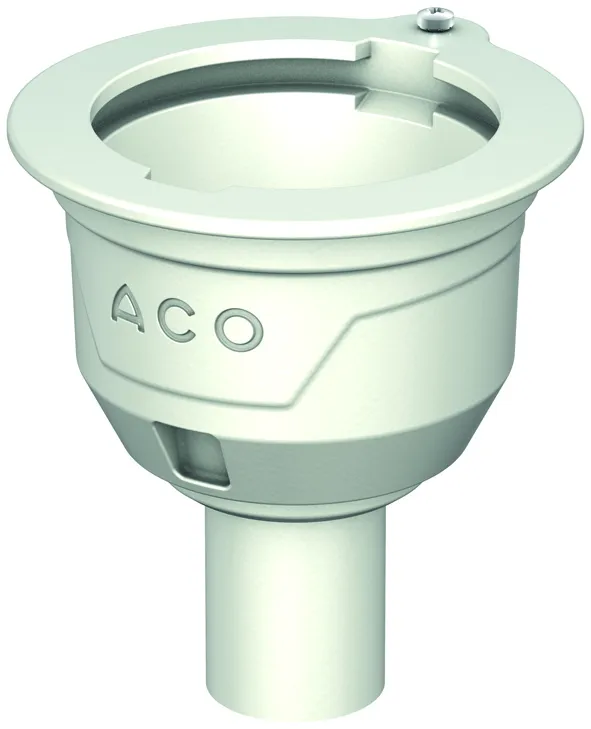 ACO Bodenablauf Passavant DN50 90 Grad/1,0l/s/ Halter./ohne WS/epoxiert