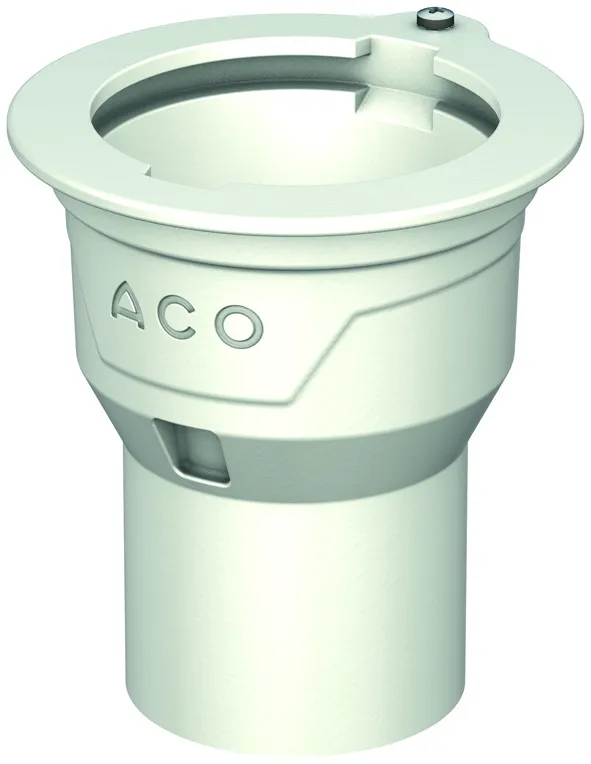 ACO Bodenablauf Passavant DN100/ 90 Grad/ 2,0l/s/Halter./epoxiert