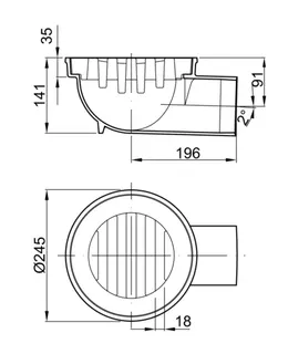 ACO Bodenablauf Guss DN100/ 1,5 Grad/M125/mit Rost / Anstrich
