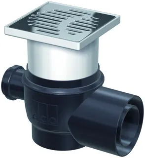 ACO Easy-Flow DN70/100 seitl.Zulauf 1,5 Grad/1,6l/s/ Kst./150x150/K3/WS50