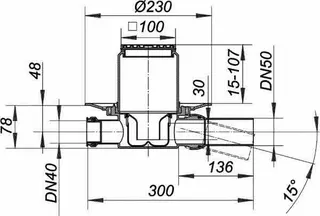 Bodenablauf 42 SE, Zulauf DN 40, DN 50, 100 x 100 mm – Bild 4