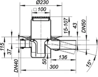 Bodenablauf 46 SE, Zulauf DN 40, DN 50, 100 x 100 mm – Bild 4