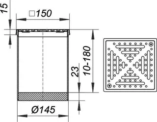Aufsatz RHS 15, Rost massiv, rutschh., verschr., 150 x 150 mm – Bild 3