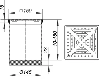 Aufsatz RHS 15, Rost 1,5 mm, rutschh., verschr., 150 x 150 mm – Bild 4