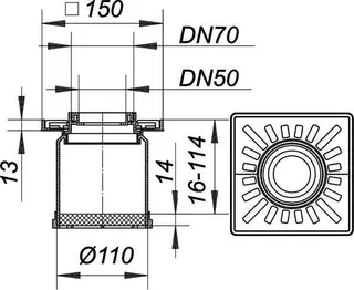Aufsatz KR 10, Rost mit Fallrohreinsatz, 150 x 150 mm – Bild 3