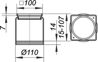 Aufsatzrahmen ECS 10 V4A, 100 x 100 mm – Bild 3