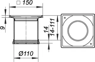 Aufsatzrahmen SES 10, 150 x 150 mm – Bild 4