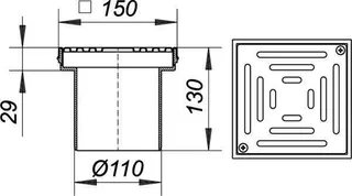 Boden-/Ferneinlauf KEN 11, 150 x 150 mm – Bild 3
