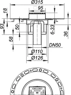Bodenablauf TistoPlan senkrecht K 10, DN 50, 100 x 100 mm – Bild 3