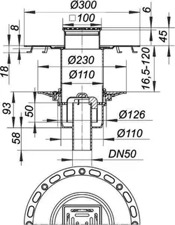 Dünnbett-Bodenablauf 40 VC, DN 50, 100 x 100 mm – Bild 3
