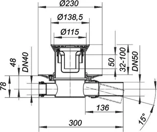 Bodenablauf 32 ERP 12, DN 50, d: 115 mm – Bild 3
