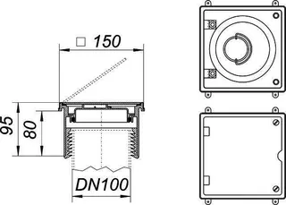 Reinigungsverschluss DN 100, SML-Anschluss, 150 x 150 mm – Bild 3