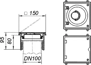 Reinigungsverschluss DN 100, SML-Anschluss, 150 x 150 mm – Bild 4