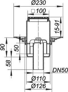 Bodenablauf 40 SE, DN 50, 100 x 100 mm – Bild 3