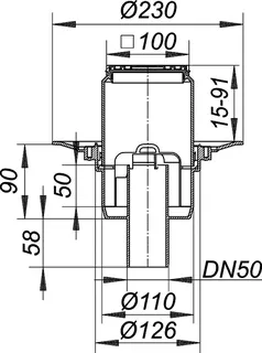Bodenablauf 40 SE, DN 50, 100 x 100 mm – Bild 4