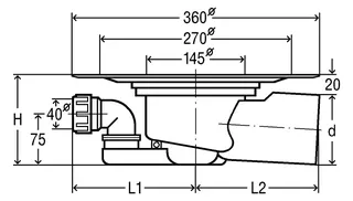 Viega Bodenablauf Advantix 4955.15 in 70mm Kunststoff grau – Bild 3