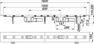 Duschrinne CeraLine F Duo 1500 mm, DN 50 – Bild 3
