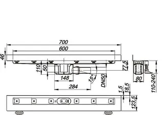 Duschrinne CeraLine W 600 mm, DN 50 – Bild 3