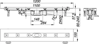 Duschrinne CeraLine PLAN F 1100 mm, DN 50 – Bild 4