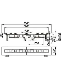 Duschrinne CeraLine Plan F Duo 1200 mm, DN 50 – Bild 3