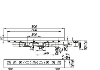 Duschrinne CeraLine Plan W Duo 800 mm, DN 50 – Bild 4