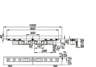 Duschrinne CeraLine Plan W Duo 900 mm, DN 50 – Bild 3