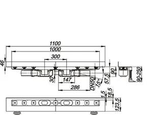 Duschrinne CeraLine Plan W Duo 1000 mm, DN 50 – Bild 3