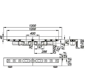 Duschrinne CeraLine Plan W Duo 1200 mm, DN 50 – Bild 3