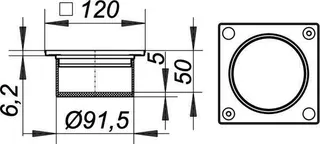 Aufsatzrahmen V, S10/120, V4A, 120 x 120 mm – Bild 3