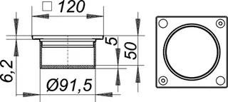 Aufsatzrahmen V, S10/120, V4A, 120 x 120 mm – Bild 4