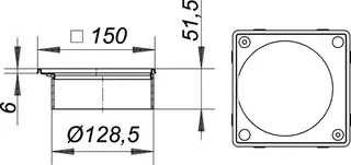 Aufsatzrahmen V, S15/150, V4A, 150 x 150 mm – Bild 3