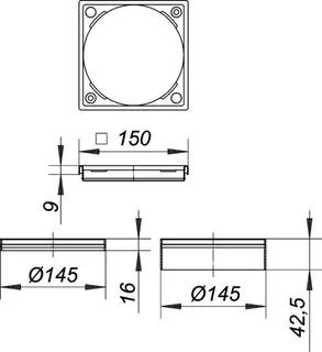 Aufsatzrahmen S 15/150, V4A, 150 x 150 mm – Bild 4