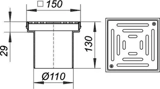 Boden-/Ferneinlauf KES 11, 150 x 150 mm – Bild 3
