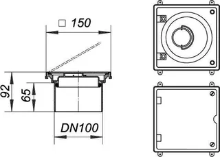 Reinigungsverschluss V4A, DN 100, 150 x 150 mm – Bild 3