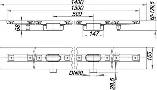 Duschrinne CeraLine Nano F Duo 1300 mm, DN 50 – Bild 4