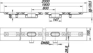 Duschrinne CeraLine Nano F Duo 1900 mm, DN 50 – Bild 4