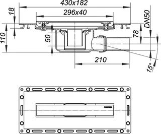 Duschrinne TistoLine Abdeckung Standard 300 mm, DN 50 – Bild 4